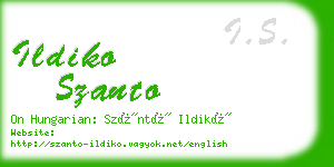 ildiko szanto business card